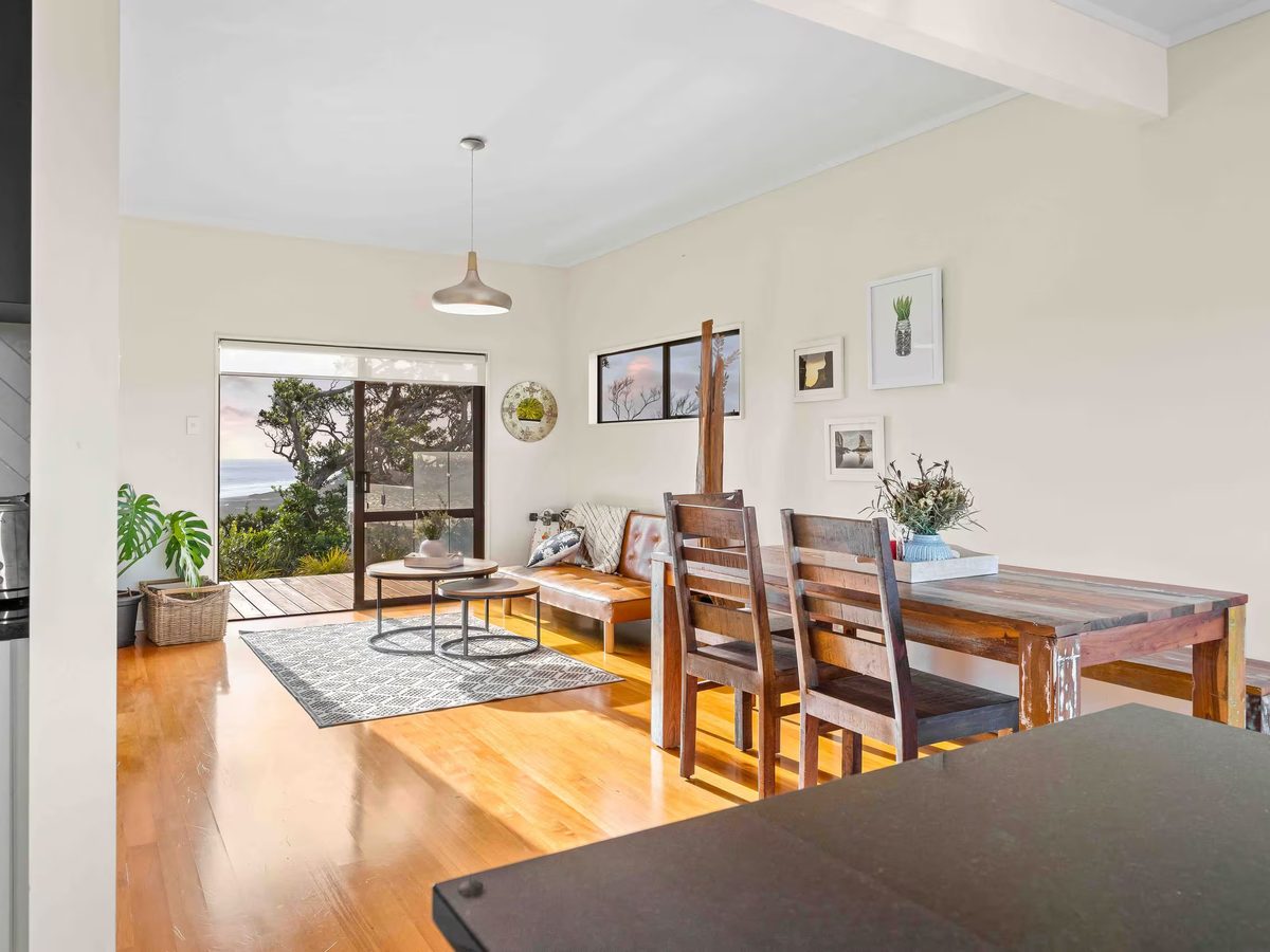 Living and dining area after: clean, bright, true-to-life presentation
